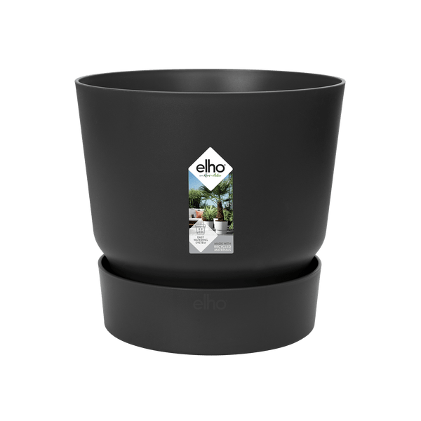 Pot Elho Greenville Rond Noir - D30 x H28 - GREEN OASIS - SHOP
